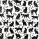 Tissu en coton - Grands chats noirs sur fond blanc