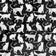 Tissu en coton - Grands chats blancs sur fond noir