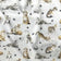 Tissu en coton - Pattes de chat et pelotes de laine sur fond gris clair