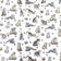 Tissu en coton - Pattes de chat et pelotes de laine sur fond blanc