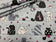 Tissu en coton - Chats sur une corde Amarante