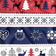 Tissu en coton - Rennes scandinaves de Noël rouge et bleu marine