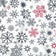 Tissu en coton - Flocons de neige de Noël rouge-noir