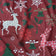 Tissu en coton - Flocons de neige et rennes de Noël, rouge