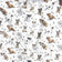 Tissu en coton - Empreintes de chiens sur fond blanc