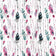 Tissu en coton - Plumes et perles vert et rose