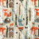 Tissu en coton - Animaux de la forêt beige