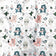 Tissu en coton - Animaux de la forêt émeraude et blanc