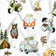 Tissu en coton - Animaux de compagnie au camping, orange