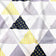 Tissu en coton - Pyramides et triangles noir et jaune