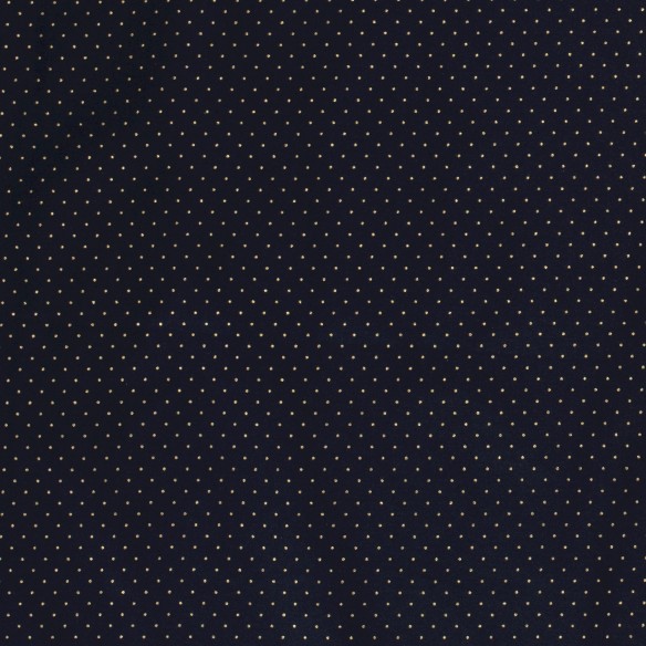 Coton PRIME - Points dorés sur bleu marine de Noël