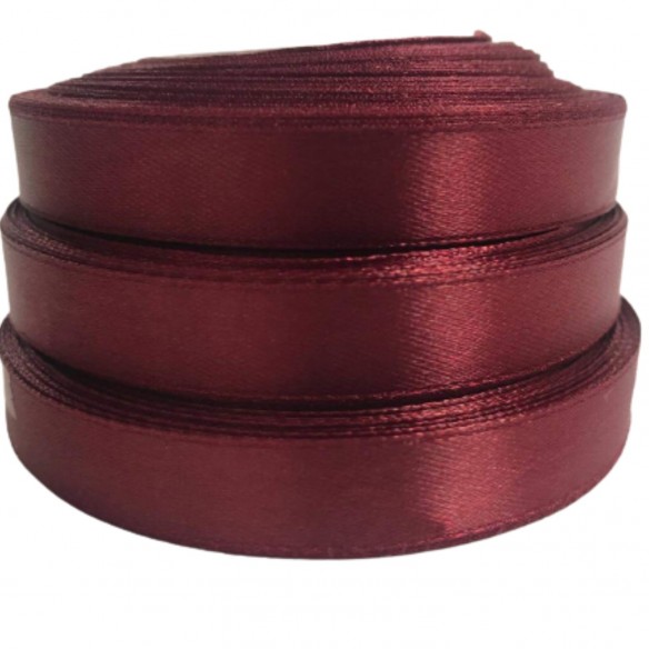 12mm/0.5" naturel tissu ruban avec en lin rouge plate design x 30m/33yds 