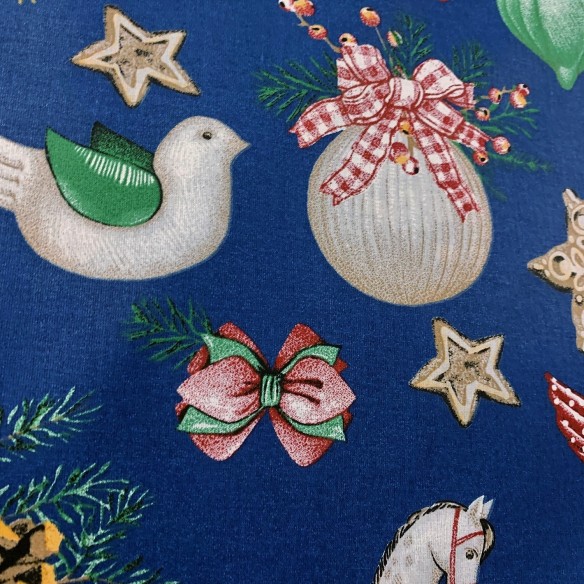 Tissu en coton - Cheval à bascule bleu marine