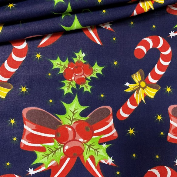 Tissu en coton - Noeud de Noël