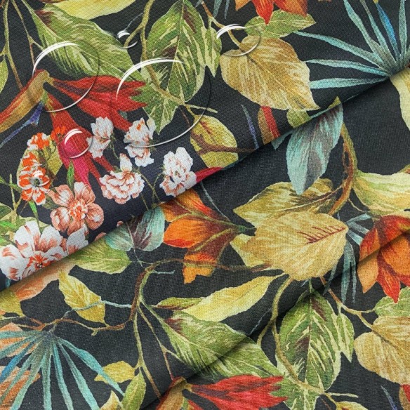 Tissu imperméable - Oxford fleurs d'automne