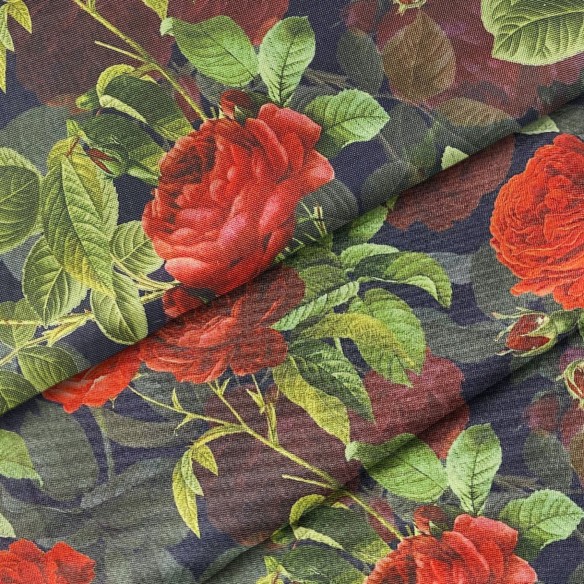 Tissu imperméable - Oxford roses rouges