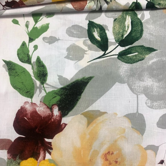 Tissu en coton - Fleurs multicolores