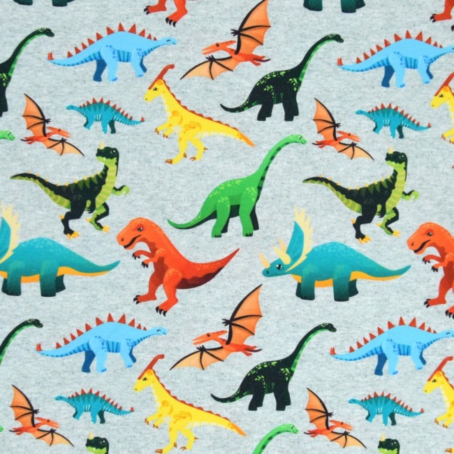 Tricot sweat-shirt FRENCH TERRY imprimé - Dinosaures