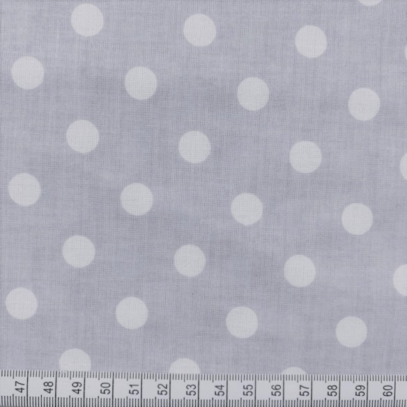 Tissu Coton - Pois Gris 1 cm