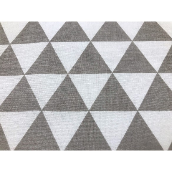 Tissu en coton - Triangles gris et blancs