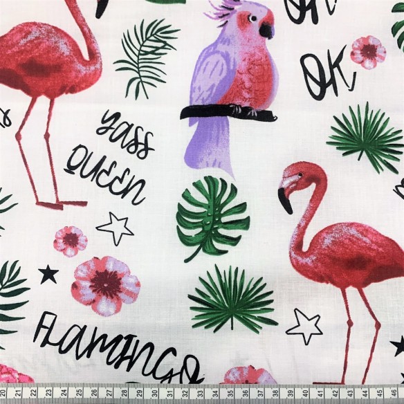 Tissu en coton - Flamingo