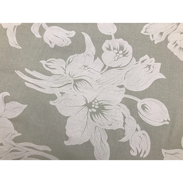 Tissu en coton - Fleurs glamour gris