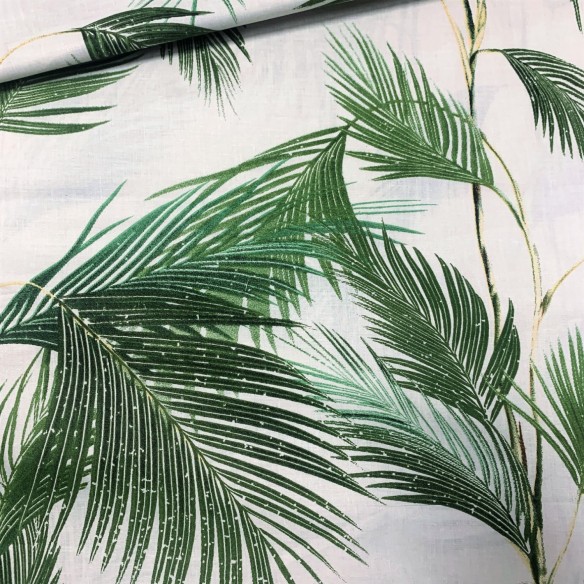 Tissu Coton - Vert palmier