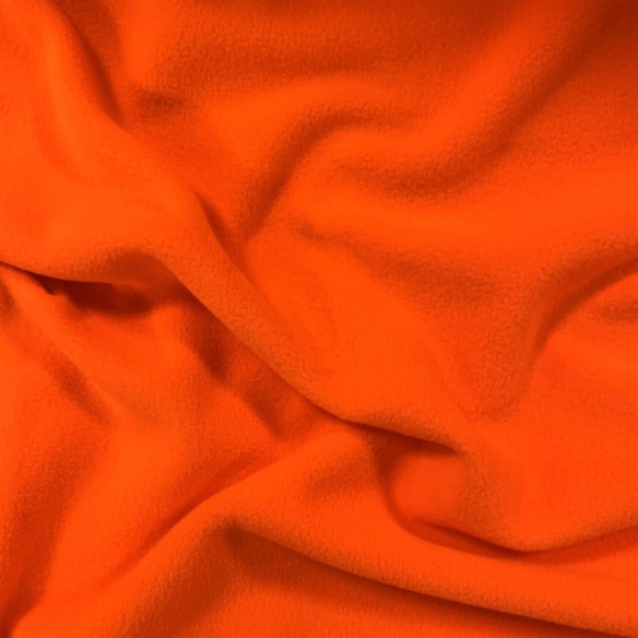 Tissu Maille Polaire - Orange FLUO