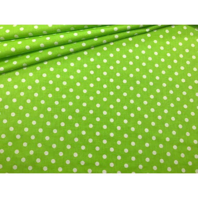 Tissu en coton - Pois verts