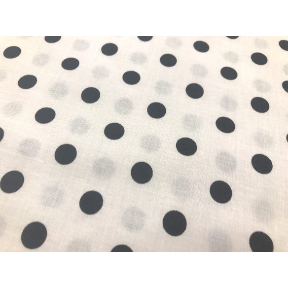 Tissu en coton - Pois noirs 1 cm