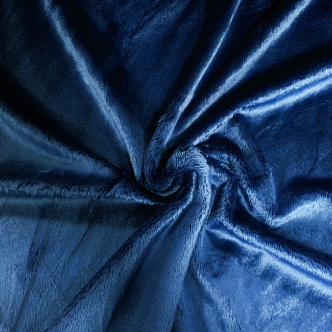 Tissu Maille - Fourrure Bleu Marine