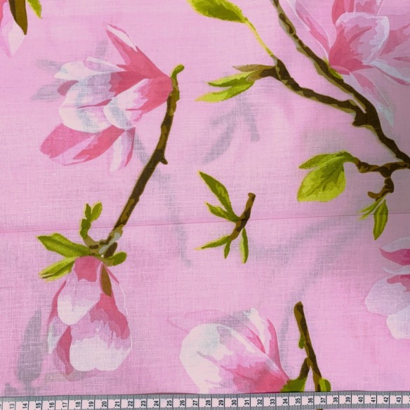 Tissu coton 220 cm - Magnolia rose