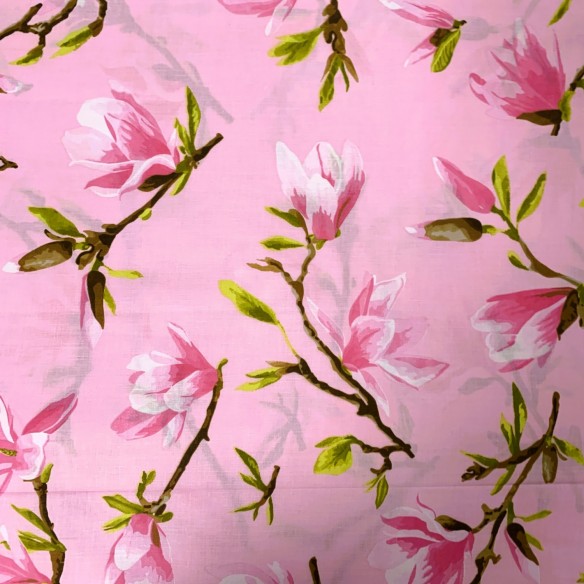 Tissu coton 220 cm - Magnolia rose