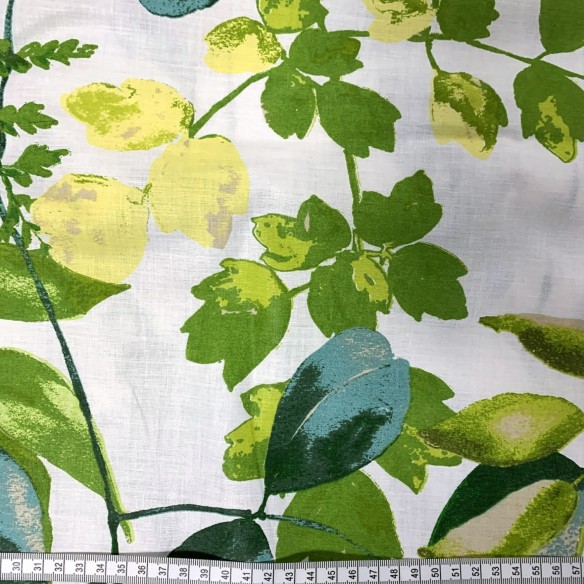 Tissu Coton 220 cm - Herbier sur Blanc
