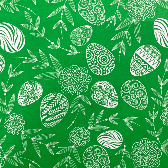 Tissu en coton - Pâques, vert