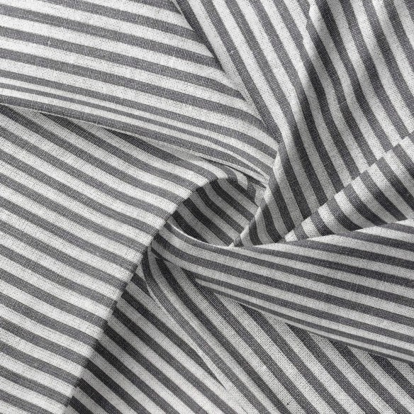 Tissu Coton - Rayures Grises 3 mm