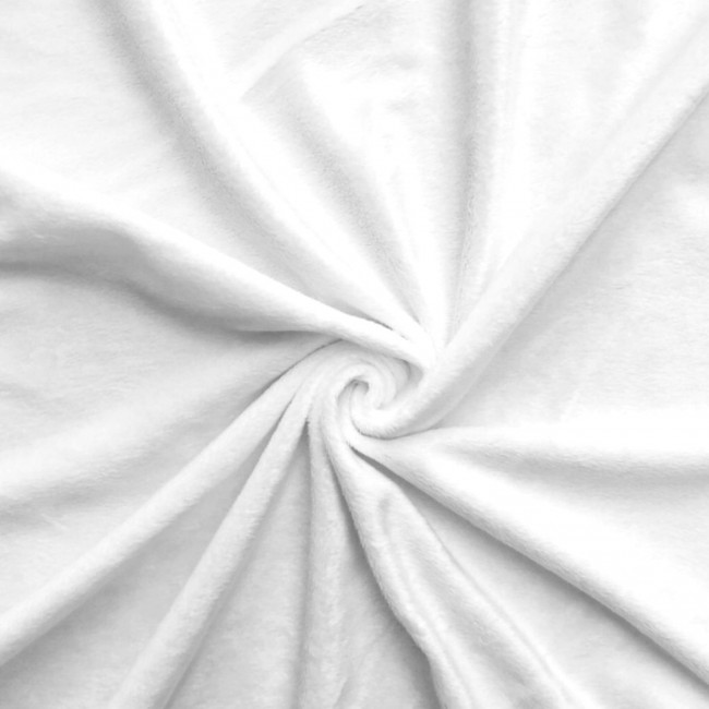 Tissu Minky lisse - Blanc