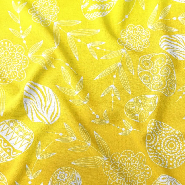 Tissu en coton - Pâques, jaune