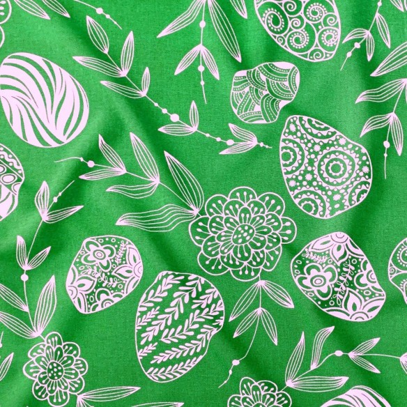 Tissu en coton - Pâques, vert