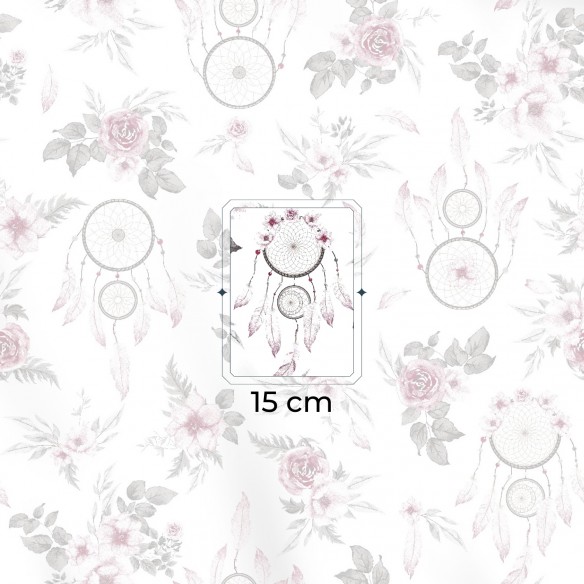 Tissu en coton - Capteurs de rêves roses bordeaux