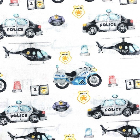 Tissu Coton - Police