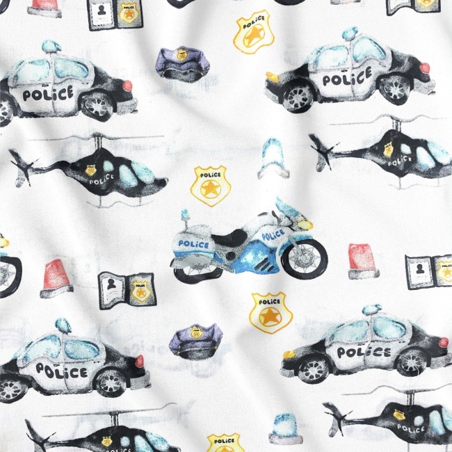 Tissu Coton - Police