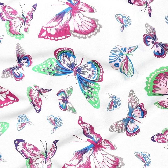Tissu en coton - Papillons pastels...