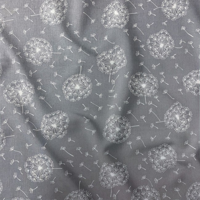 Tissu en coton - Pissenlits gris