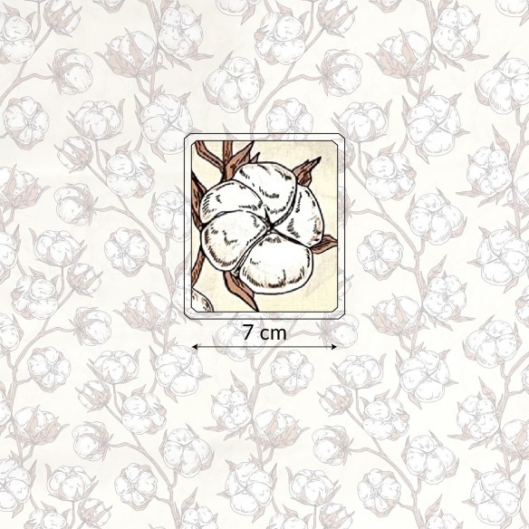 Tissu de coton - Fleur de coton écru