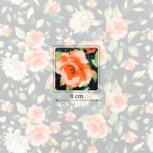 Tissu Coton 220 cm - Rose en Noir
