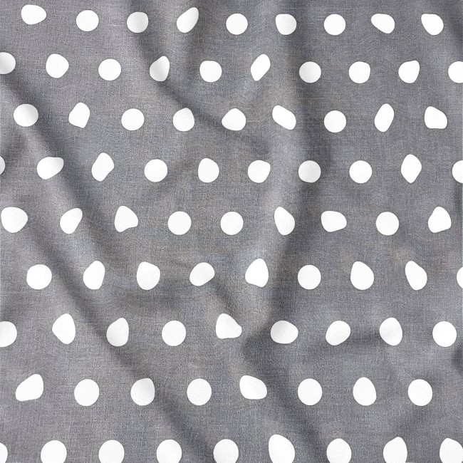 Tissu en coton - Pois gris 2.5 cm