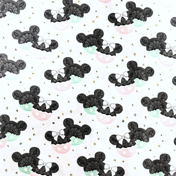 Tissu Coton - Mickey Mouse et Cookies