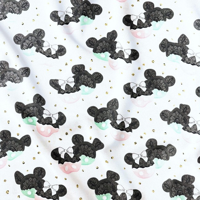 Tissu Coton - Mickey Mouse et Cookies