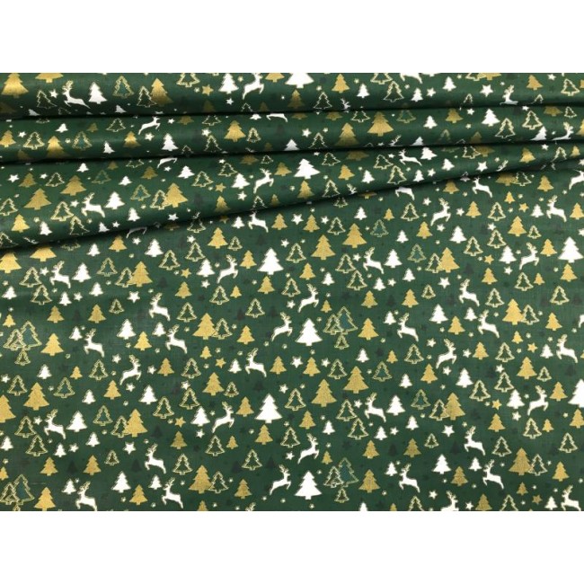 Tissu en coton - Arbres de Noël verts